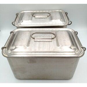 Nash Metalware Steam Pans Locking Lids Vintage Restaurant Ware 64 Oz Set of 2